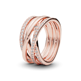 PANDORA Rose Entwined Ring Band w Clear CZ