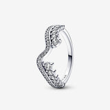 Wish sterling silver ring with clear cubic zirconia