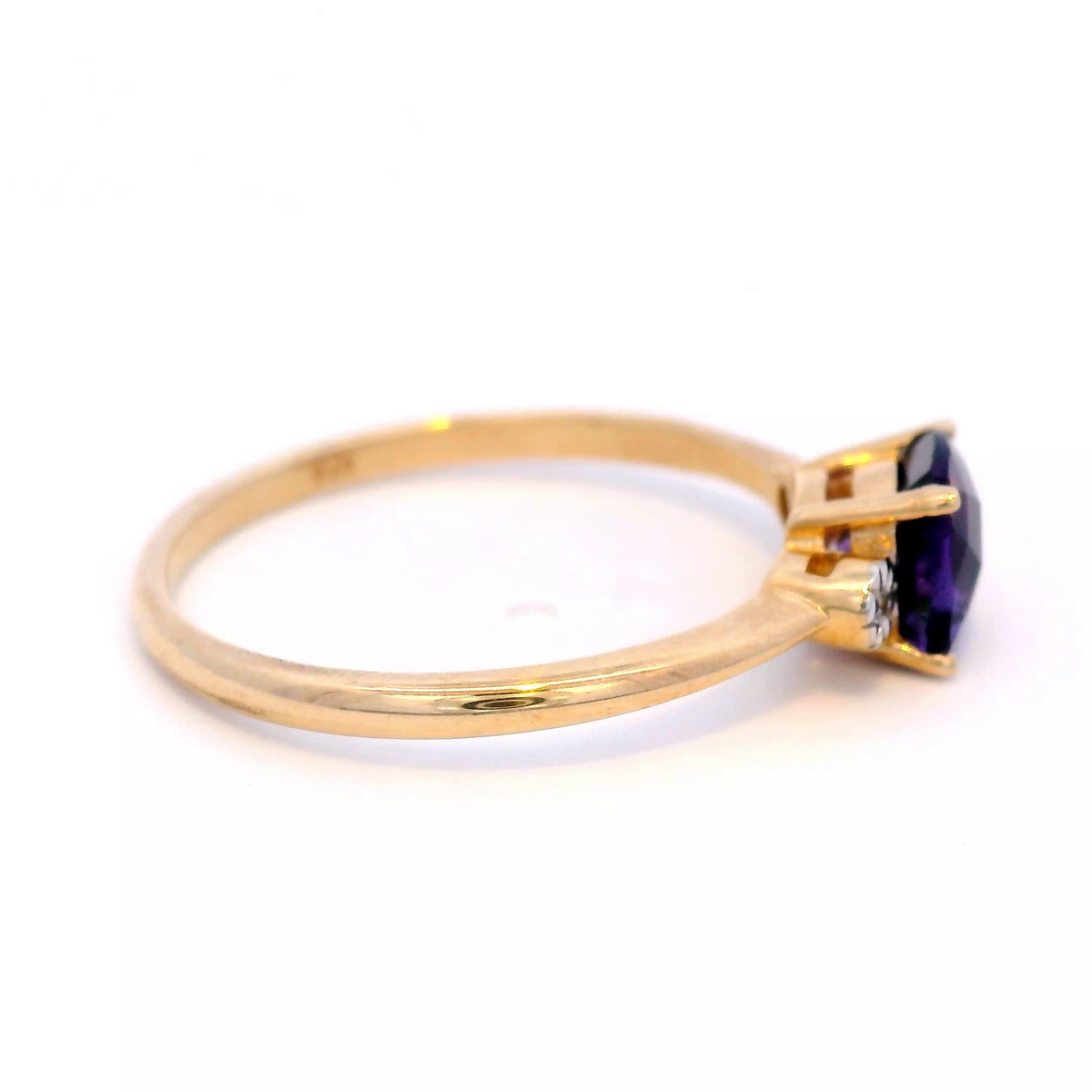 Natasha Square Amethyst and Diamond Yellow Gold Dress Ring