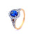 Ceylon Sapphire with Diamond Shoulder Set Dress Ring