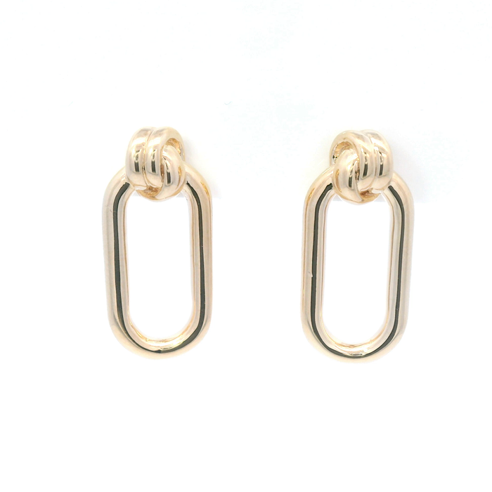 Knot & Large Paperclip Stud Earrings