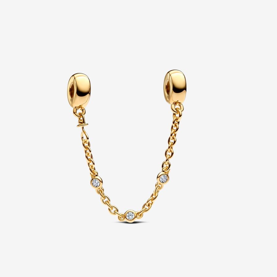 Triple Clear Stone Safety Chain