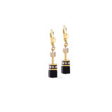 Coeur de Lion GeoCube Natural Onyx & Gold Earrings