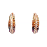 Natural Gemstone and Diamond Huggie Earrings set in Rose Gold