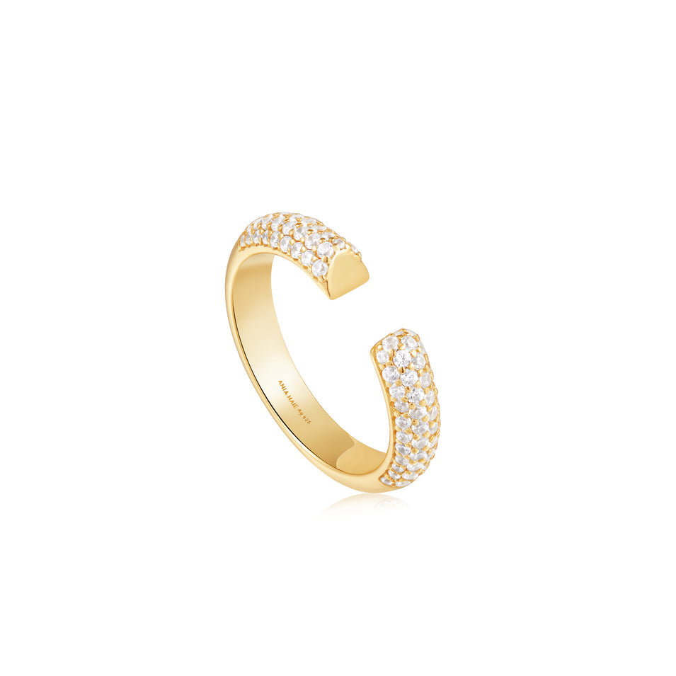 Ania Haie Gold Pavé Adjustable Ring