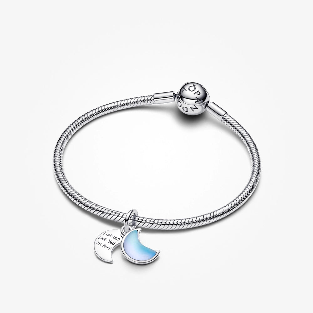 Pandora Crescent Moon Double Dangle Charm