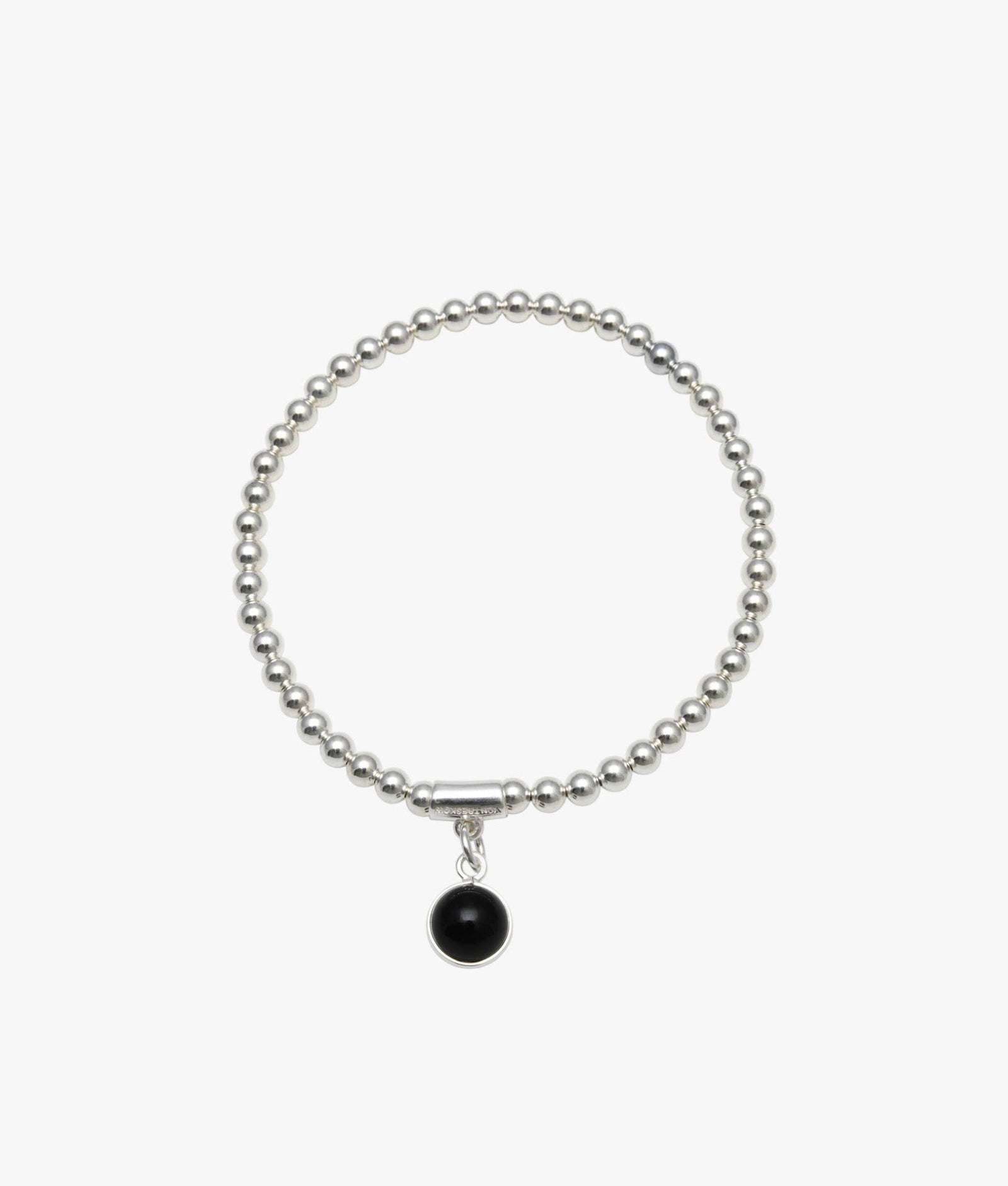Von Treskow Stretchy Bracelet with Round Black Onyx