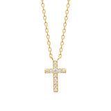 Sterling Silver Cross Necklet with Cubic Zirconia