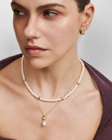 Ania Haie Gold Twist & Shell Pearl Necklace