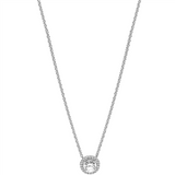 Classic Elegance Silver Collier Necklace w Clear CZ