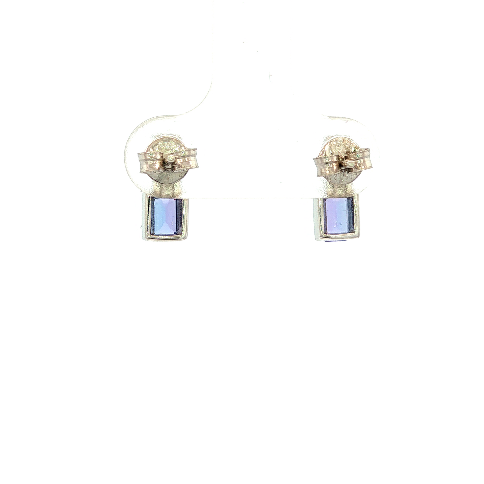 Tanzanite and Diamond Stud Earrings in White Gold