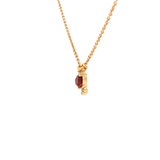 Pear Pink Toumaline Necklace in Yellow Gold