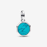 Turquoise-coloured Engravable Mini Medallion Charm