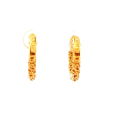 Round Cut-Out Heart Huggie Earrings in Yellow Gold