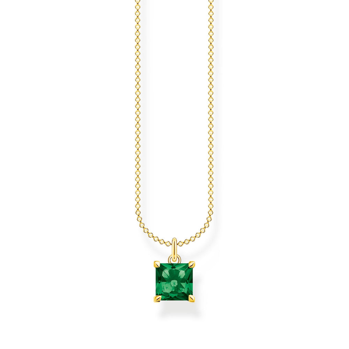 Thomas Sabo Necklace with Green Stone Gold