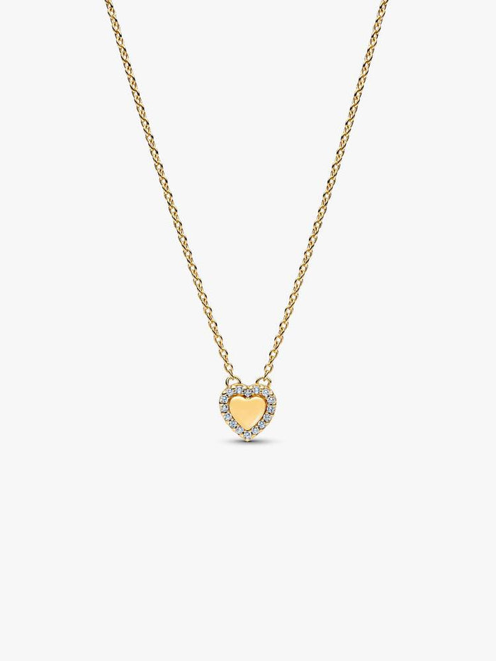 Pandora Engravable Heart Halo Collier Necklace
