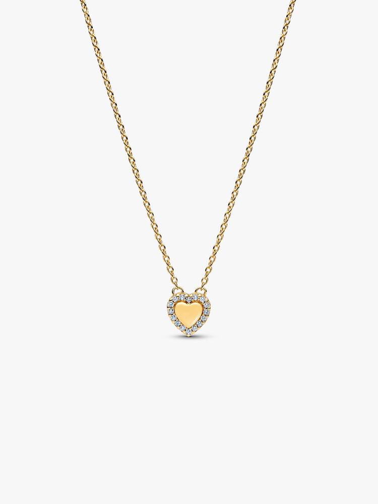 Pandora Engravable Heart Halo Collier Necklace
