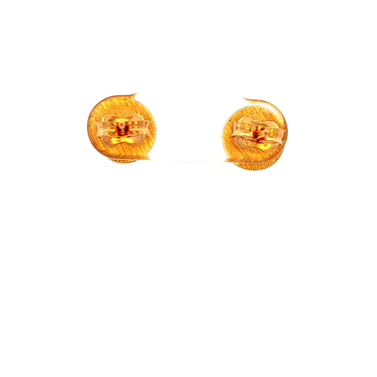 Disc Shiny Stud Earrings in Yellow Gold