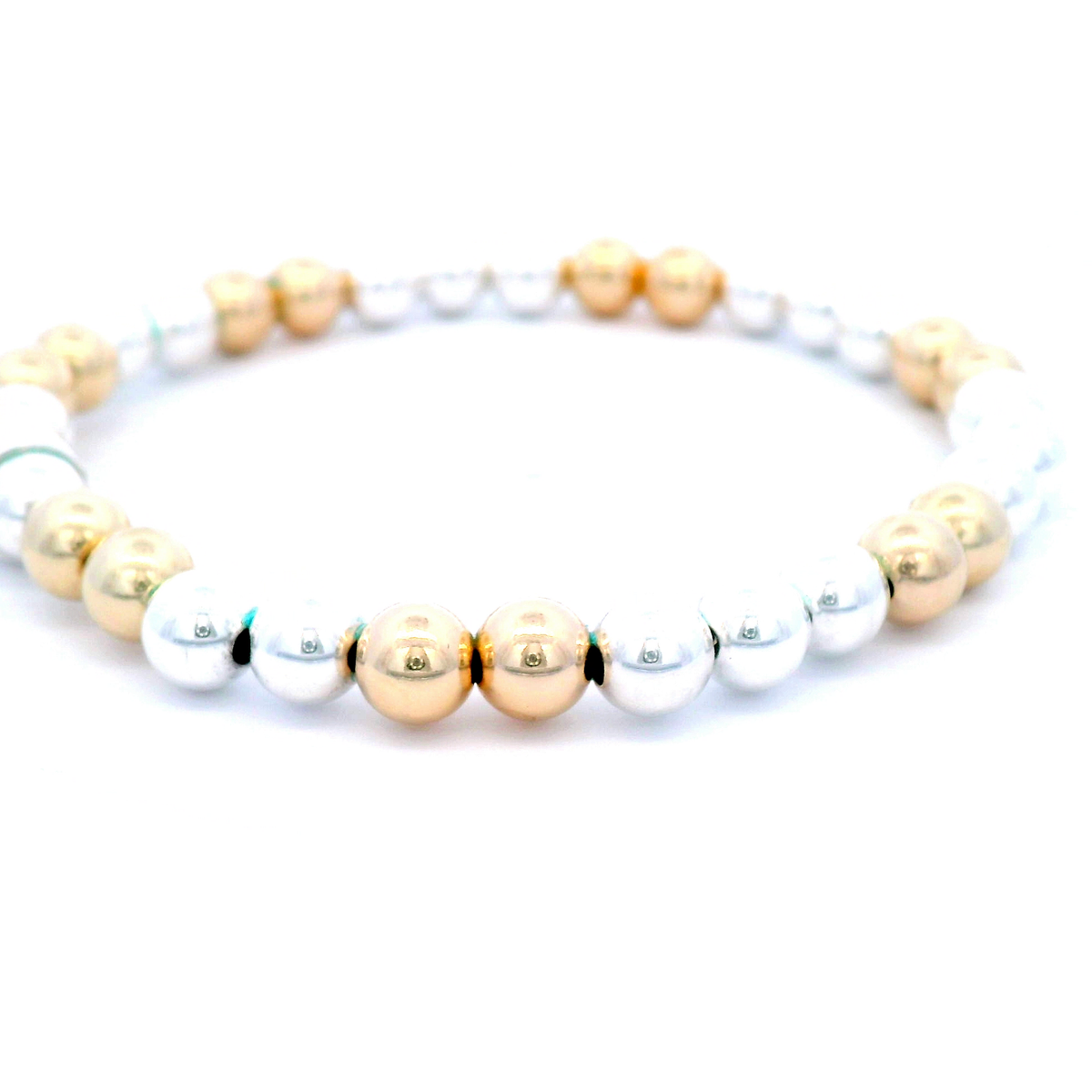 Von Treskow Two Tone  Yellow Gold/Stretchy Bracelet