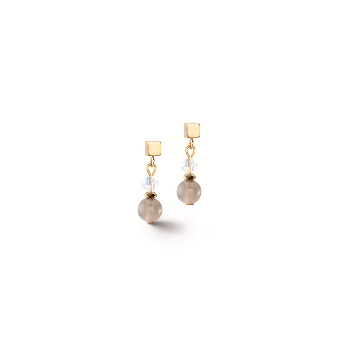 Coeur De Lion Elegance Gemstones Earrings Gold Agate