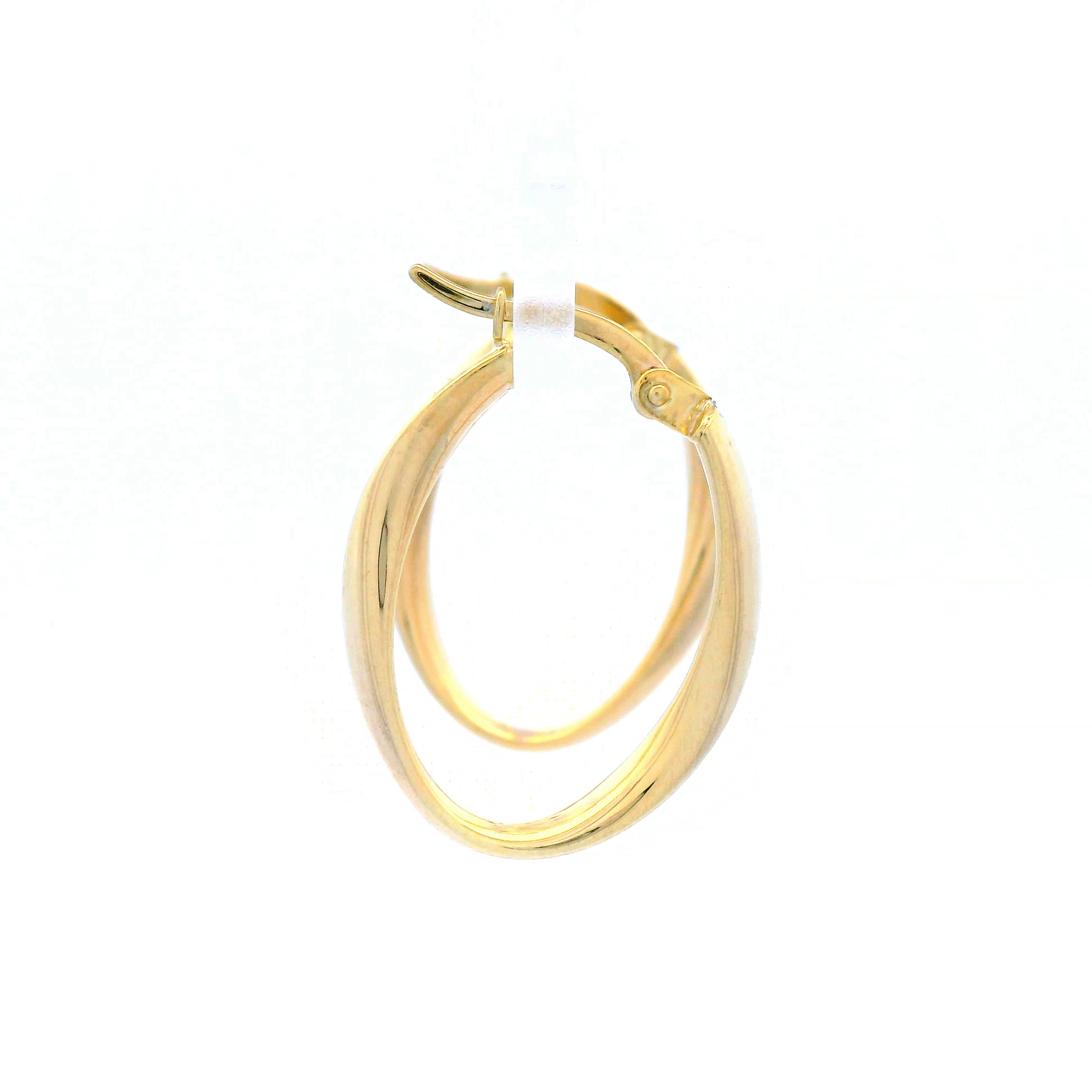 Twisted Hoop Earrings In 9 Carat Yellow Gold Silver Bonded