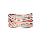 PANDORA Rose Entwined Ring Band w Clear CZ