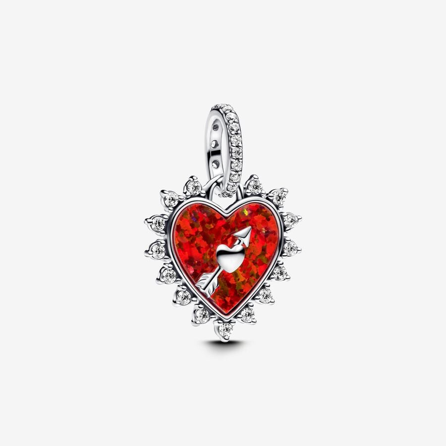 Spinnable Arrow Heart Dangle Charm