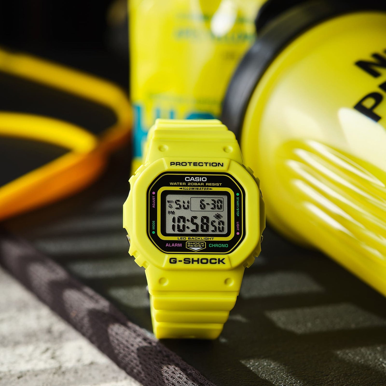 GShock Mid Dig Energy Pack SWatch Alarm Neon Yellow Resin Band
