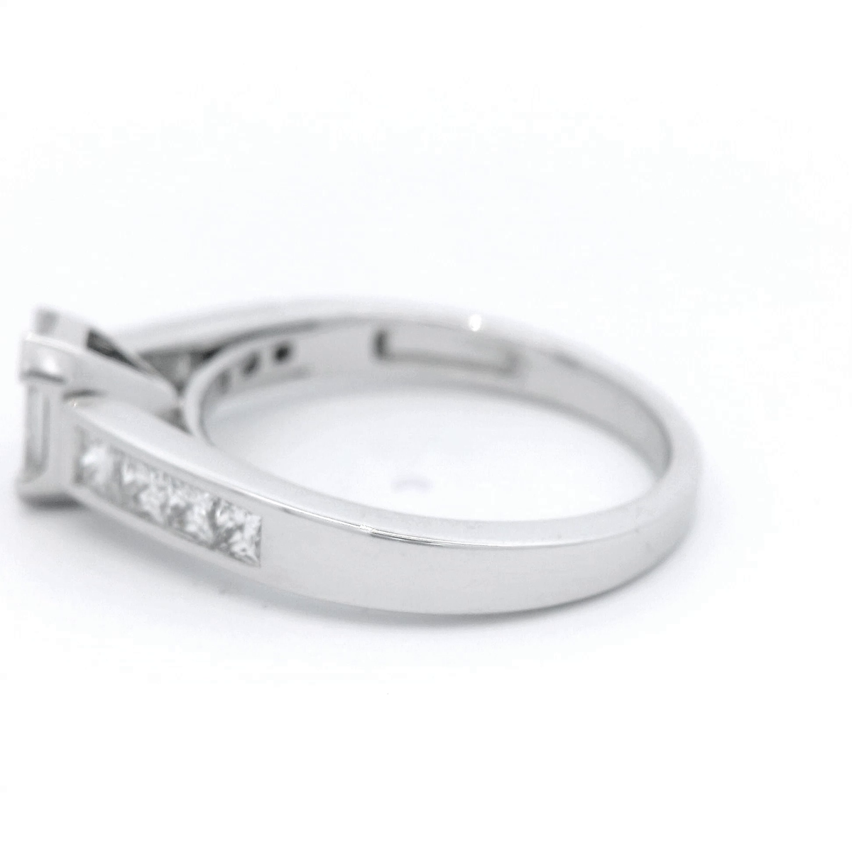 Princess Cut Diamond With Emerald in White Gild