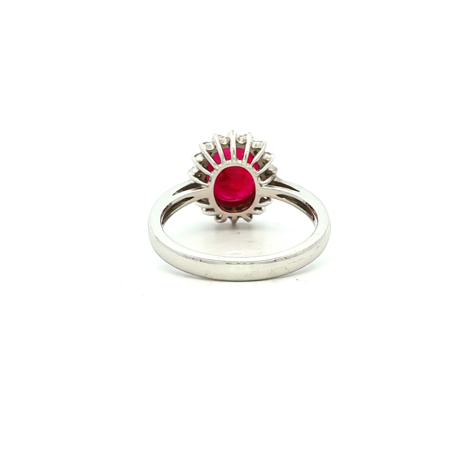 Natural Ruby and Diamond in White Gold Dress Ring
