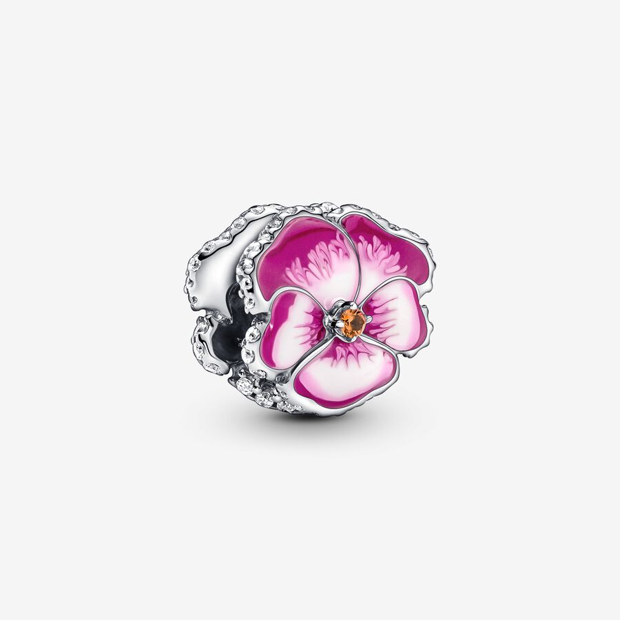 Pink Pansy Charm
