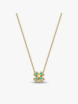 Pandora Green Lucky Clover Pendant Necklace