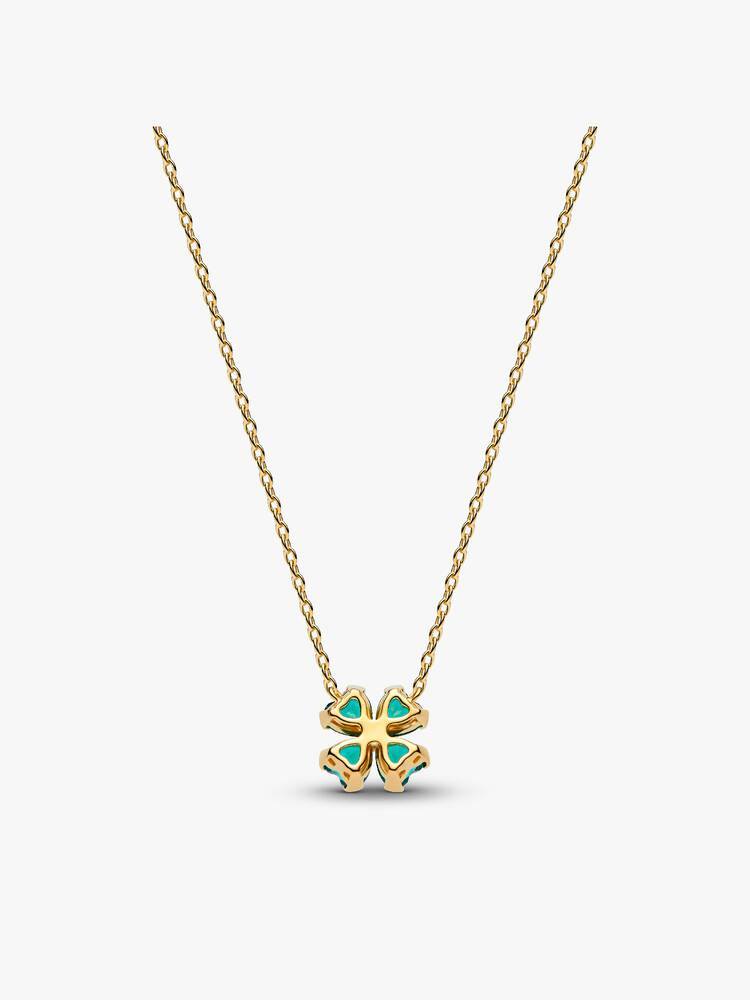 Pandora Green Lucky Clover Pendant Necklace