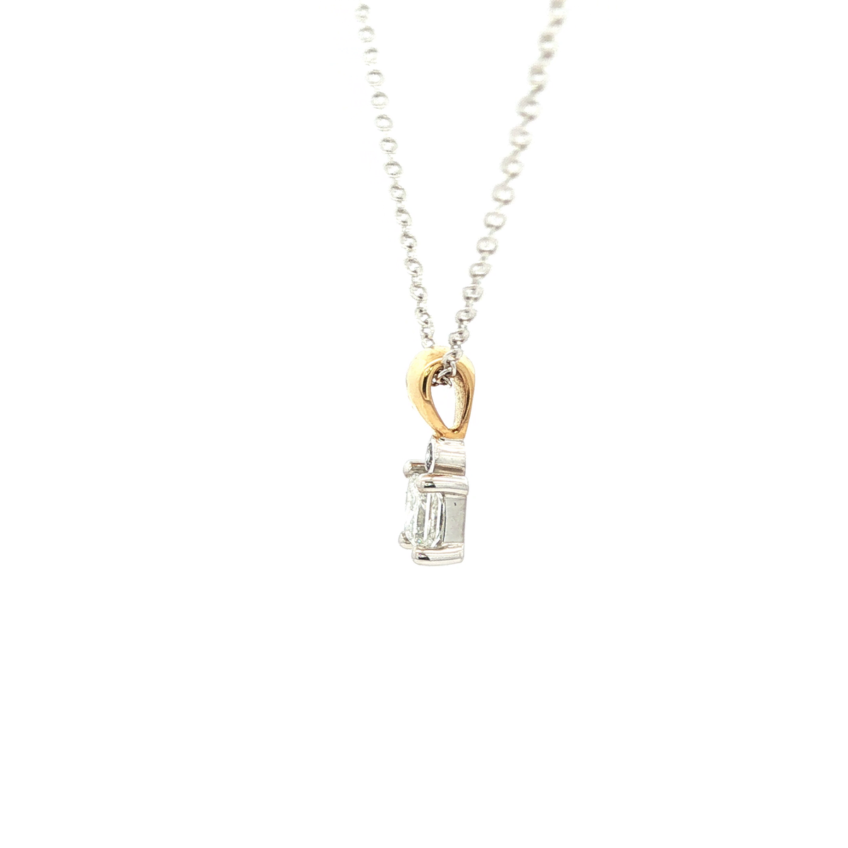 Princess Cut Diamond Pendant Necklace in Yellow Gold