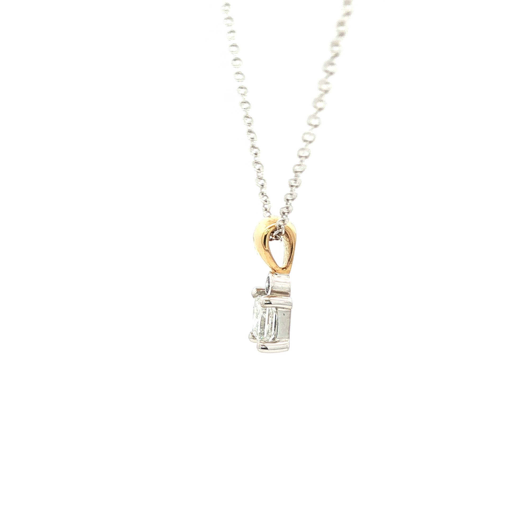 Princess Cut Diamond Pendant Necklace in Yellow Gold