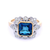 9 Carat Yellow Gold Diamond and London Blue Topaz Ring