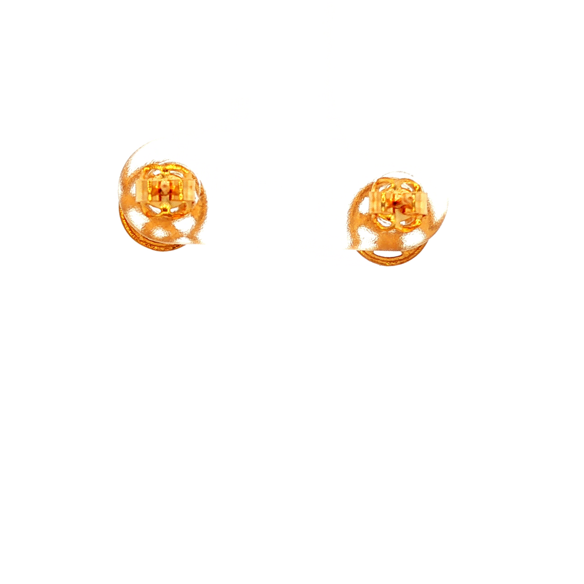 Circle Stud Earrings in Yellow Gold