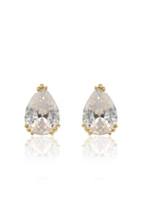 GEORGINI ELEGANT ESSENTIALS 7MM PEAR CUT HIDDEN HALO STUD SILVER