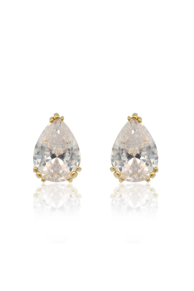 GEORGINI ELEGANT ESSENTIALS 7MM PEAR CUT HIDDEN HALO STUD SILVER