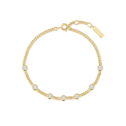Ania Haie Gold Multi Station Round Stone Chain Bracelet