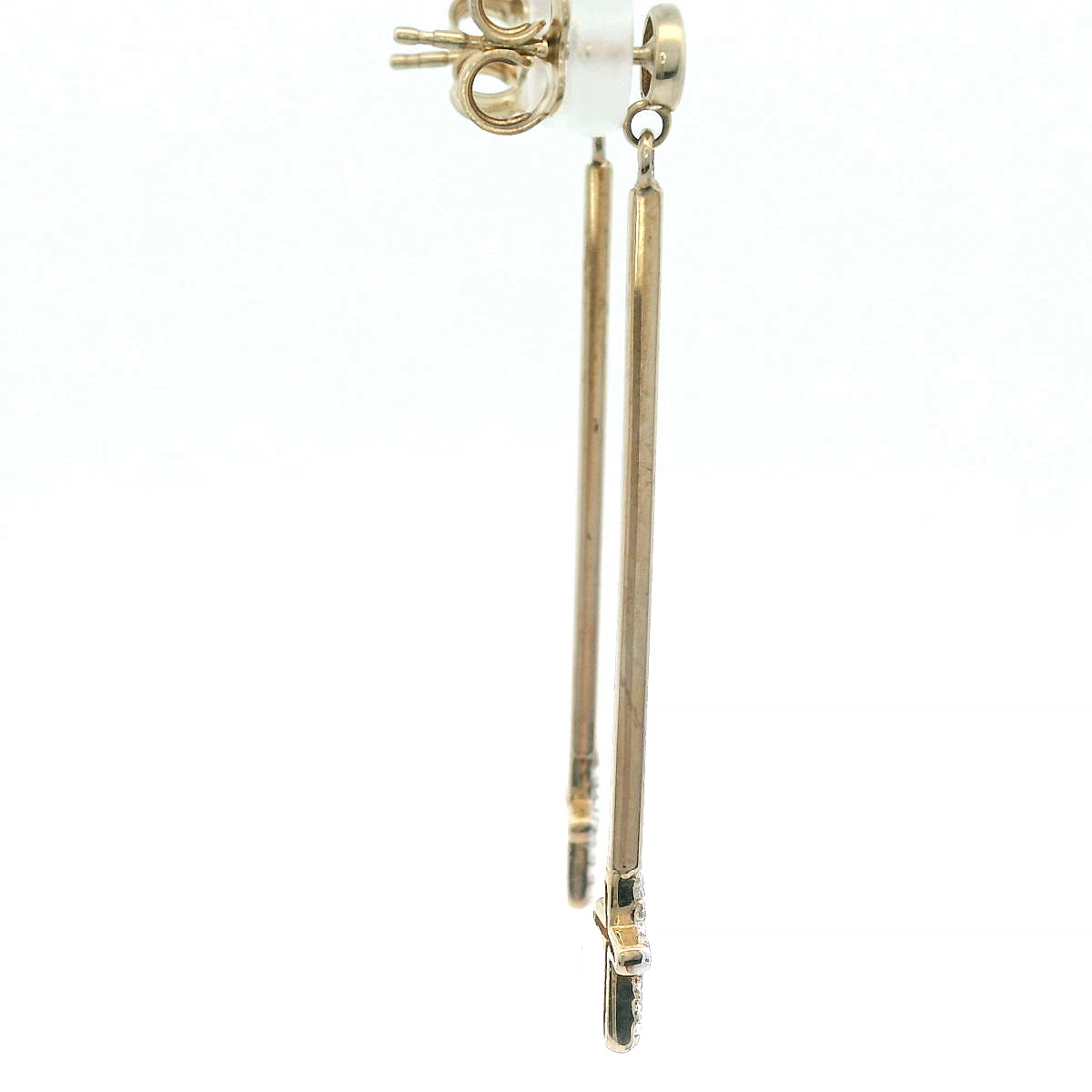 9ct Yellow Gold Cubic Zirconia Cross Bar Drop Stud