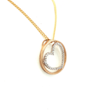 Yellow Gold Charm Necklace with Heart-Shaped Diamond Pendant