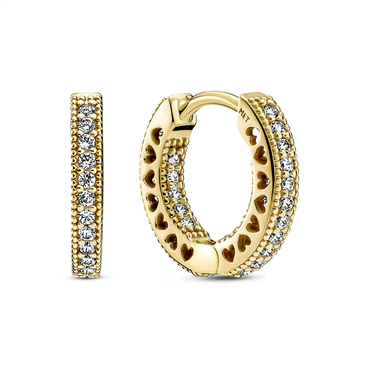 Pavé Heart Hoop Earrings