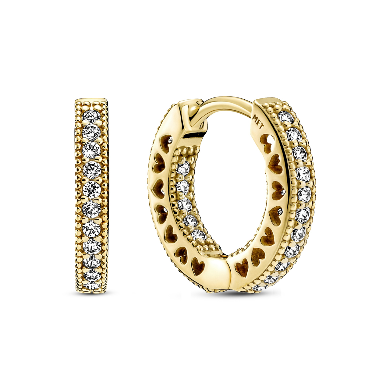 Pavé Heart Hoop Earrings