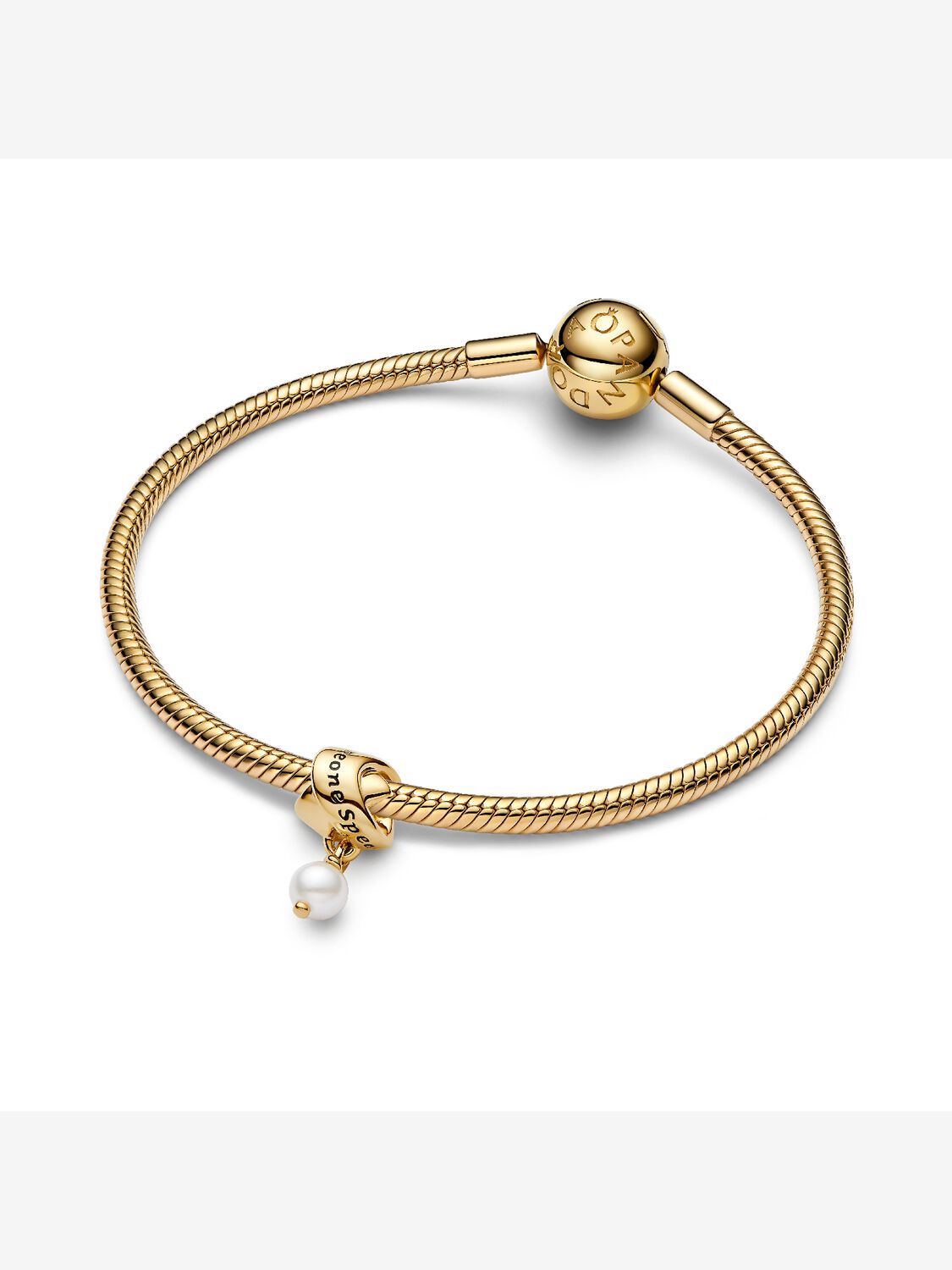 Pandora Treated Freshwater Cultured Pearl Ribbon Charm