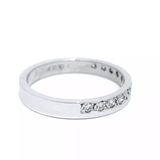 18K White Gold Bead Set Diamond Ring
