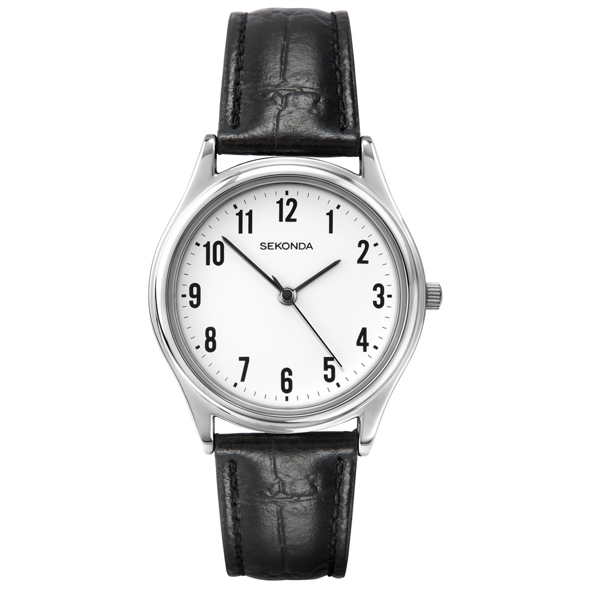 Sekonda White Dial Leather Strap Mens Watch