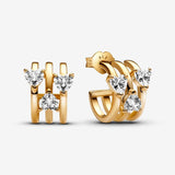 Triple Heart Hoop Earrings