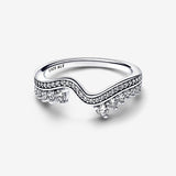 Wish sterling silver ring with clear cubic zirconia
