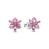Pandora Herbarium Sparkling Pink Flower Stud Earrings